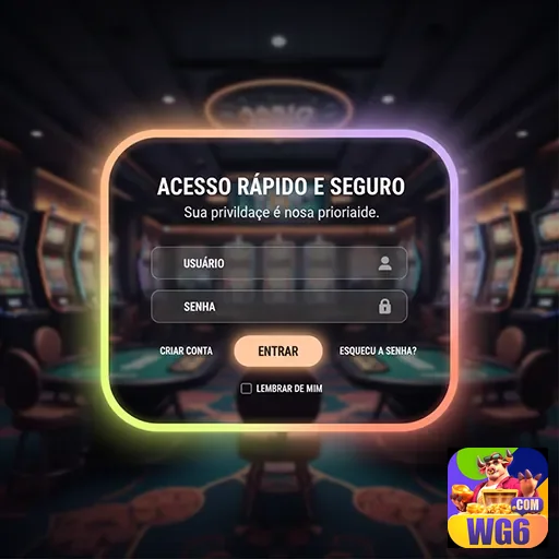 wg6 exibe a tela de acesso rápido e seguro para cadastro.