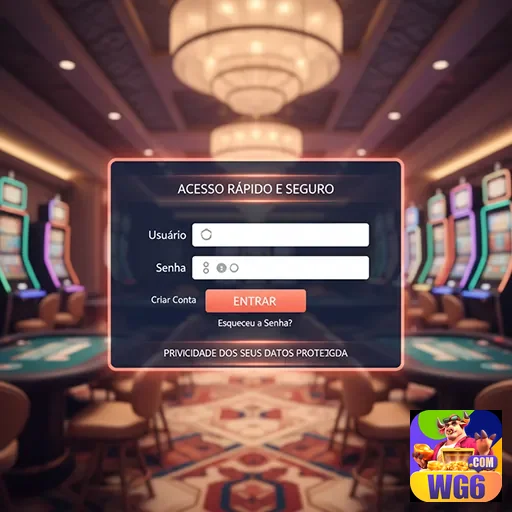 wg6 apresenta tela de login para acesso ágil ao cassino.