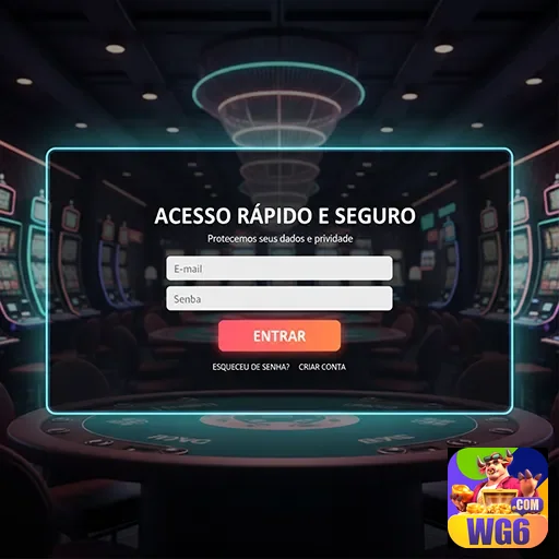 Interface de login rápido e seguro no cassino online wg6
