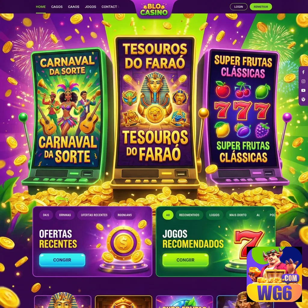 wg6 apresenta as máquinas de caça-níqueis disponíveis na plataforma.