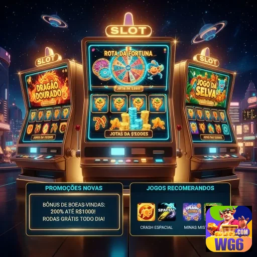 Interface da wg6 com máquinas de slot games para VIPs.