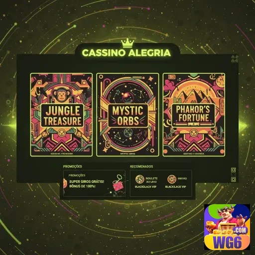 Interface do cassino wg6 mostrando jogos de slot VIP.