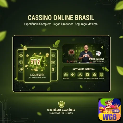 wg6 exibe interface de jogos de caça-níqueis com dealers ao vivo.