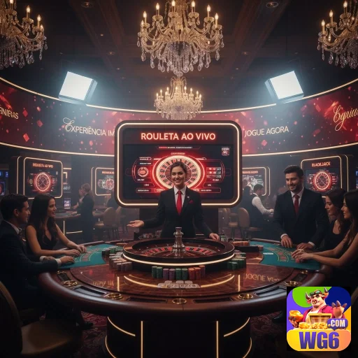 Croupier apresenta roleta ao vivo no cassino wg6.