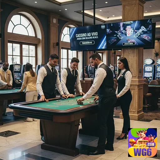 Jogadores em mesas de cassino ao vivo da wg6.