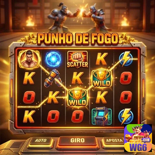 Slot 'Punho de Fogo' no cassino online wg6 com wilds.