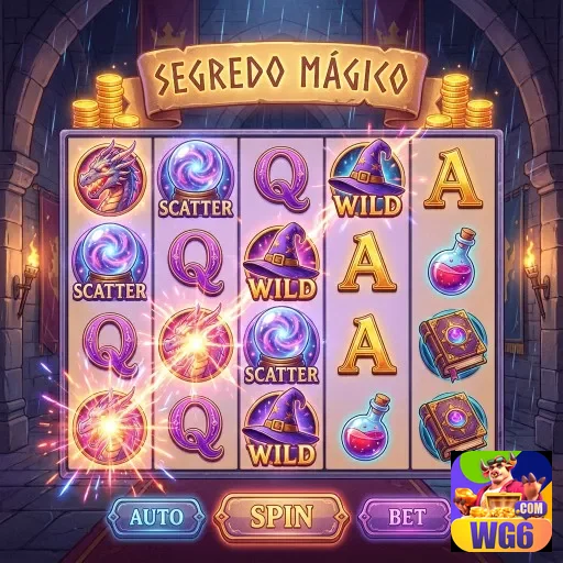 Tela do jogo 'Segredo Mágico' no site wg6, com ícones VIP.
