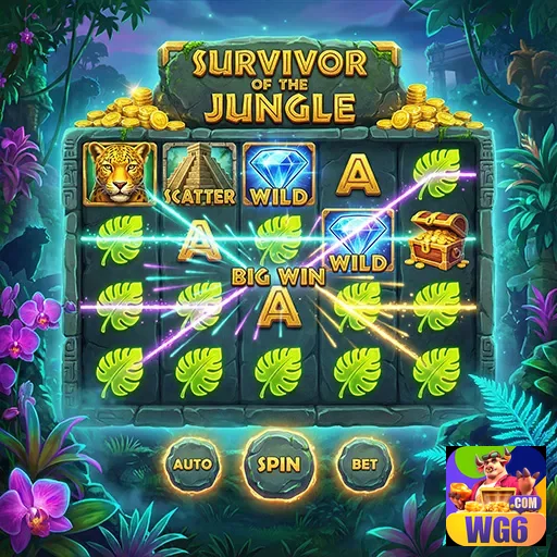 interface do jogo Survivor of the Jungle no aplicativo wg6.