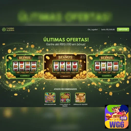 Tela do cassino da wg6 apresentando slots e bônus.