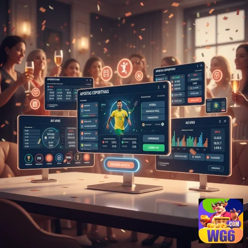 wg6 exibe interface de apostas esportivas em dispositivos móveis.
