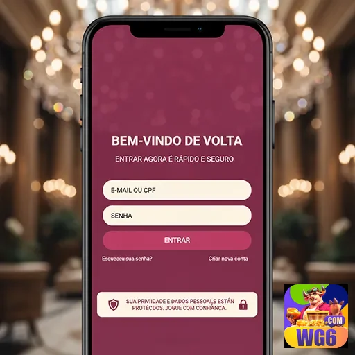 Tela de login do wg6 com opções de acesso rápido.